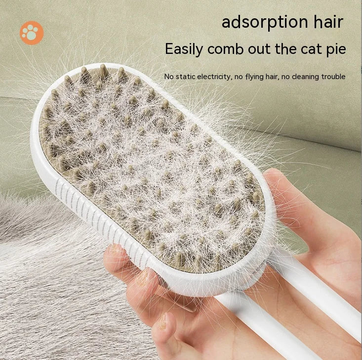 3 In 1 Cat Steam Brush Self Cleaning Steam Brush for Dogs & Cats Cat Spray Massage Comb