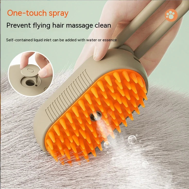 3 In 1 Cat Steam Brush Self Cleaning Steam Brush for Dogs & Cats Cat Spray Massage Comb